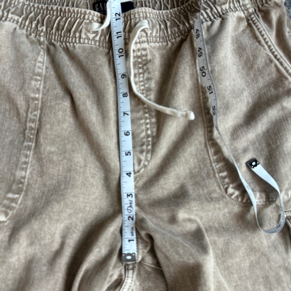 Gap acid wash tan elastic drawstring cargo cropped easy Jean - Picture 6 of 7